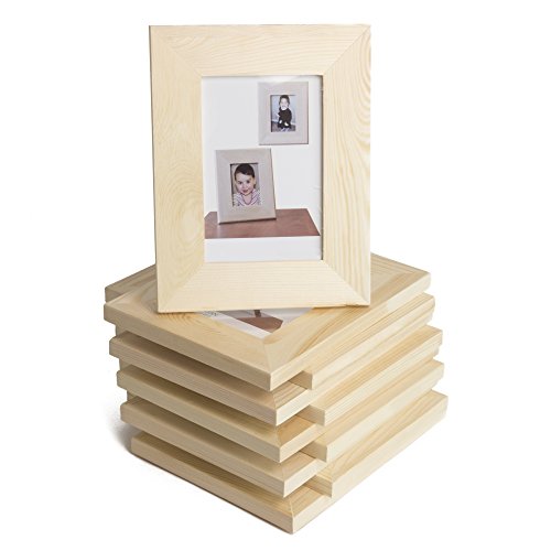 unfinished wood frame kit - Wallniture Logan Picture Frames 5x7 Unfinished Wood for Kids Arts and Crafts for Adults Set of 10