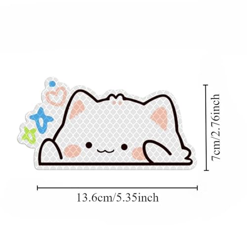 Autocollants réfléchissants chaton vinyle imperméable vitre auto - 6