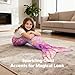 Wearable Mermaid Tail Blanket for Girls and Teenagers, Soft Flannel, Pink and Purple Fish-Scale Pattern, All Seasons