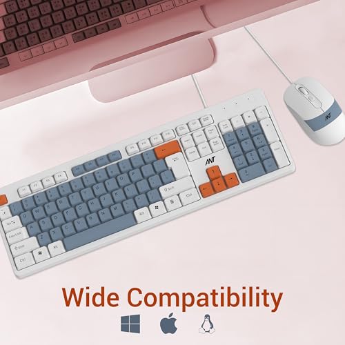 Amazon.in: Buy Ant MASTER 20 Wired Combo Keyboard & Mouse Set | 104 Key Membrane Keyboard 5 Million Keystroke Life | 2400 DPI Adjustable Mouse 1 Million Clicks | USB Plug & Play | Windows/Mac/Linux-White Grey Orange Online at Low Prices in India | Ant Reviews & Ratings - Image 5