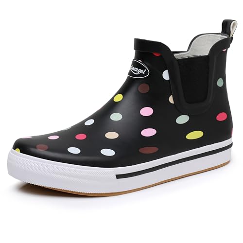 RAINANGEL Rain Boots for Women and Men,Unisex Ankle Rain Shoes Anti-Slipping Rainboots with Comfortable Lightweight Garden Rubber Rain Boot and Outdoor Work Shoes,Waterproof Fishing Deck Boots