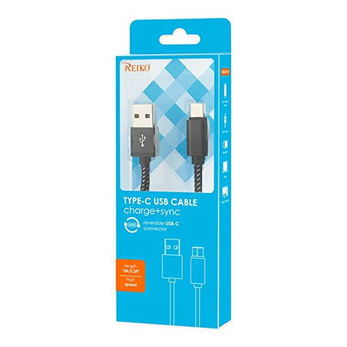🛒 Crazy Deals Reiko Nylon Micro USB 2.0 Charging & Sync Data Cable for MacBook & Other Devices with Type C USB - Black