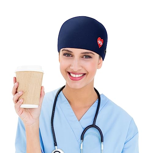 Unittype 4 Pcs Nurse Caps for Women Nursing Working Caps with Button and Swea...