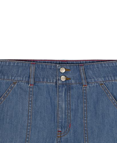Tommy Hilfiger Girls' Patch Pocket Short, Zipper Fly & Double Button Closure, Highline Wash Denim, 10 - image 2