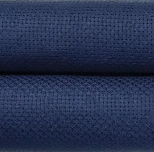 Image of KCS 16 Count Cotton Cross Stitch Aida Cloth Fabric (Navy Blue, 12 inch x 59 inch,30cm x 149cm)