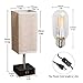 ZEEFO Touch Lamps, Nightstand Table Lamp Built-in Dual USB Charging Ports, 2 AC Outlet, Two Edison Dimmable LED Bulbs Include, Minimalist Design USB Desk Lamps Perfect for Bedroom, Office(Set of 2)