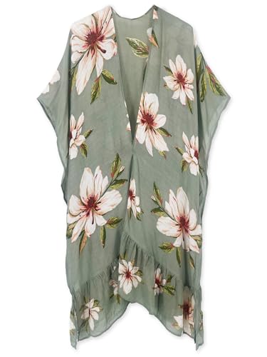 Image of Spicy Sandia Kimonos for Women Floral Beach Cover Up Loose Swimsuit Bathing Suit Coverup Cardigan for Summer Swimwear