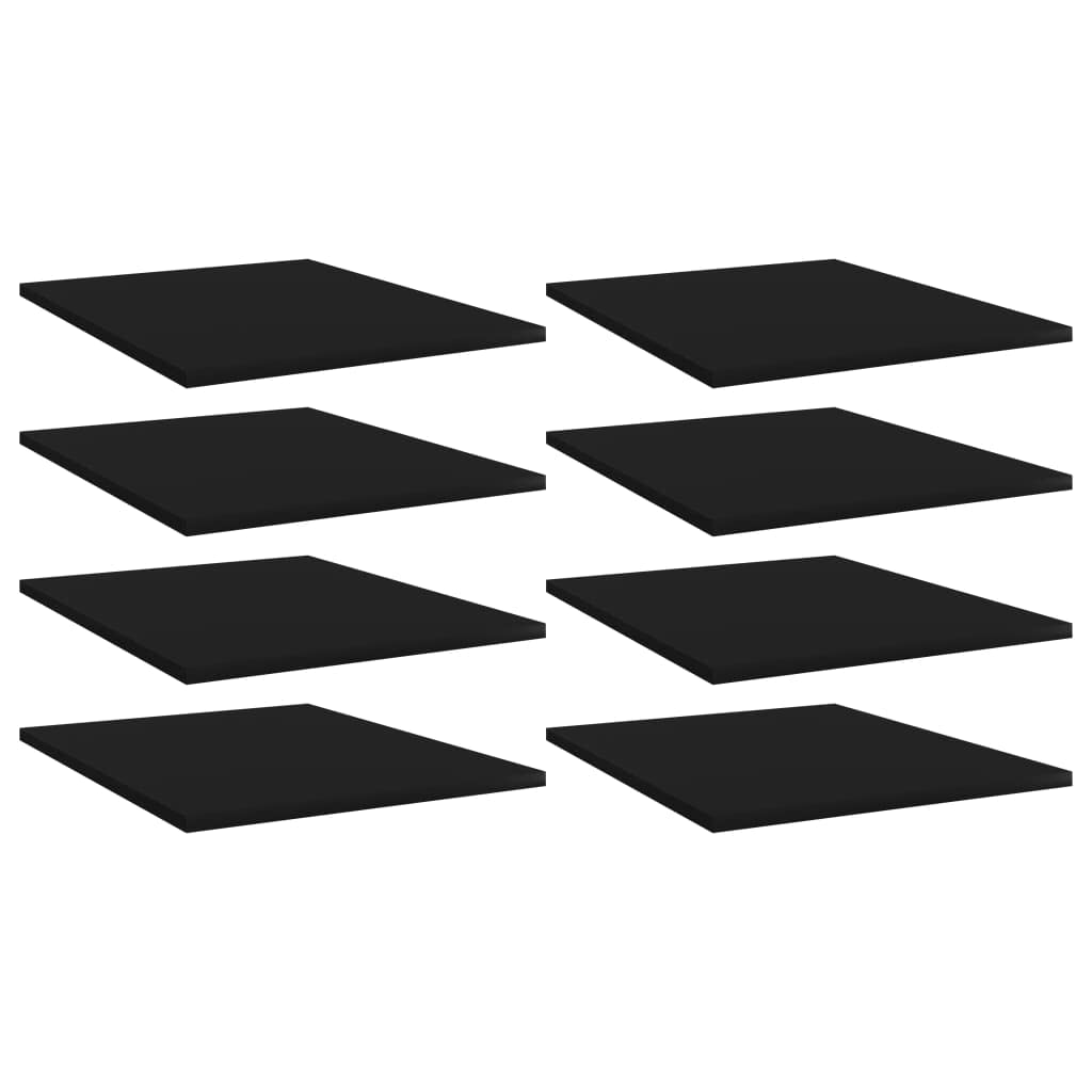 YLIEHS Versatile Engineered Wood Bookshelf Boards, 8 Pieces, Ideal for Storage and Replacement, Black, 15.7" x 19.7" x 0.6"