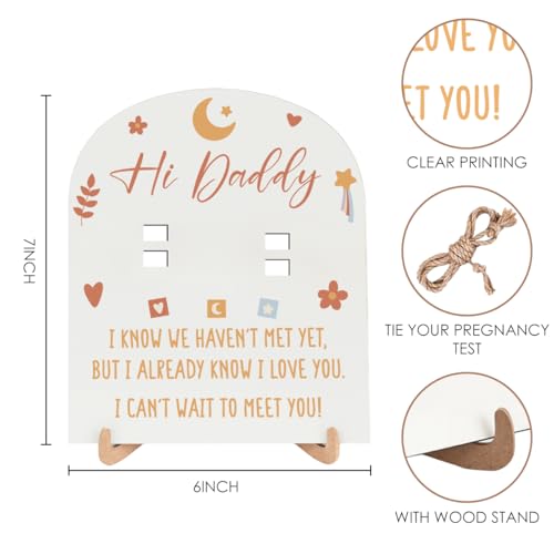 Image of Baby Announcement for Dad Surprise Pregnancy Announcement Ideas Baby Reveal for Husband Daddy to be Gifts Newborn Pregnancy Test Announcement Keepsake Wooden Sign