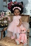 Zero Pam Grande Taille Bebe Reborn Toddler, 66CM Bébé Reborn Fille des Cheveux Implantés, Poupon Noir Bebe Reborns Tissu Doux Corps, Bébé Poupon Grande Taille Noir Toddler Poupée pour Enfants