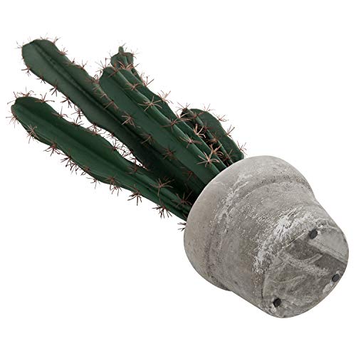 Mygift 30-Inch Artificial Potted Saguaro Cactus In Gray Cement Planter Pot #TOP5