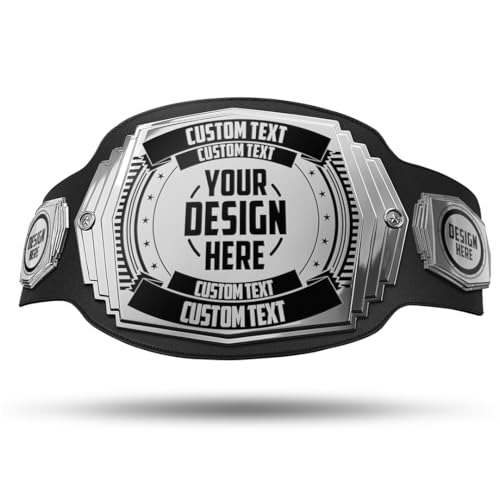 TrophySmack Custom 6lb Championship Belt - The Ultimate Trophy or Award (Silver/Black)