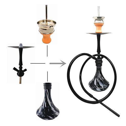 TOSHIN Shisha Wasserpfeife Set ca. 63cm Nargile Hookah mit Zubehör inkl. Silikonschlauch, Tabakkopf, Kohlezange und… – Bild 6