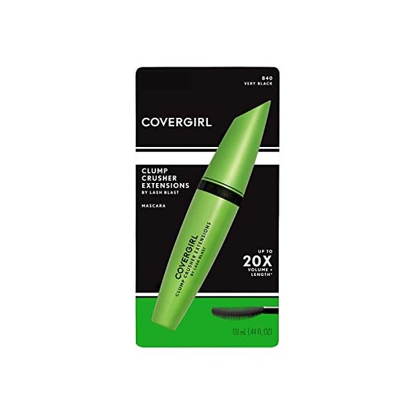 COVERGIRL-Clump-Crusher-Extensions-LashBlast-Mascara-Very-Black-Pack-of-1 COVERGIRL - Clump Crusher by Lash Blast Mascara, Water resistant, 20X More Volume, Double Sided Brush, Long-Lasting Wear, 100% Cruelty-Free