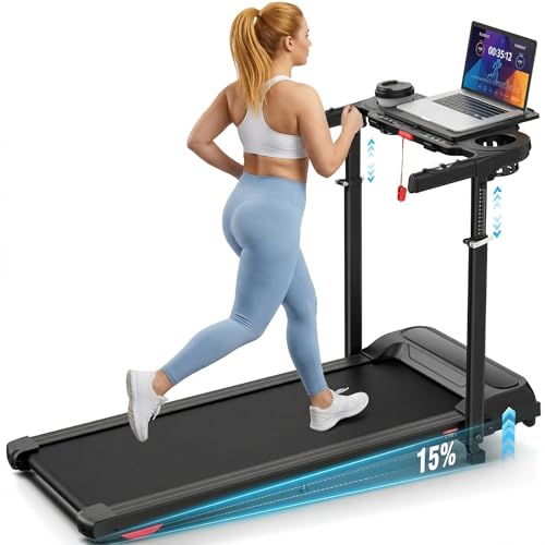 ANCHEER 2025 Premium Treadmill with Incline and Desk