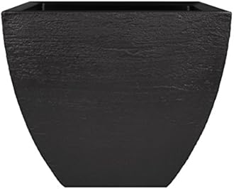 Tusco Products 2 Set MSQ20BK Modern Square Garden Planter, 20-Inch, Black