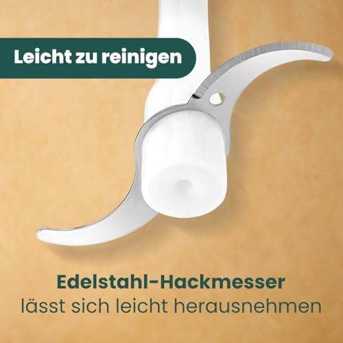 Clatronic Multizerkleinerer MZ 3579, 2 in 1 Multizerkleinerer und Ice Crusher in Einem, 250 Watt, weiß – Ansicht 3