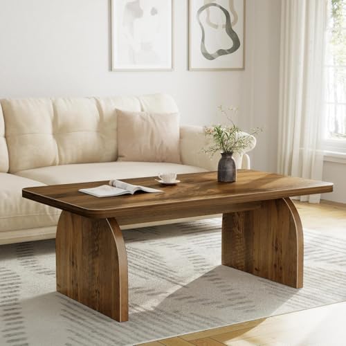 Rustic Coffee Table for Living Room - Farmhouse Oak Wood