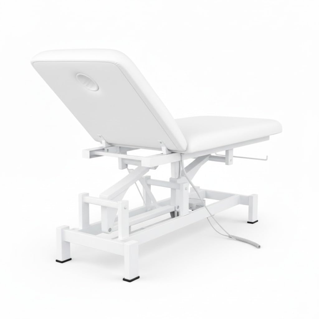 Plus Sante - Plus Sante - Fobia Kosmetiktisch, elektrisch, Breite 65 bis 75 cm, Höhe verstellbar – Elfenbeinfarben (70 cm), Kosmetikliege, Behandlungsliege, Massageliege, Beauty Studio, Spa