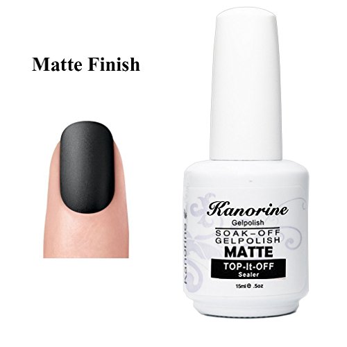 Kanorine Matte Top Coat UV/LED Soak-Off Nail GelPolish Lacquer Manicure Matte Finish Top Coat (MatteTopCoat-15ml)