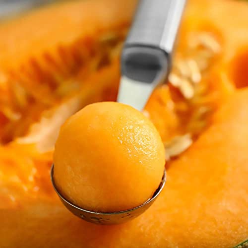 2PCS Melon Baller Scoop, Stainless Steel Double-Headed Fruit Baller Spoon and Fruit Carving Cuter, DIY Watermelon Cantaloupe Ice Cream Tool for Party Decoration - Thumbnail 7