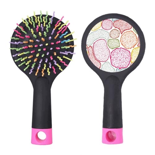 Brosse à cheveux coussin avec motif de microscope coloré et structure cellulaire biologique