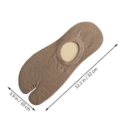 4pairs Breathable Two-finger Low Cut Ankle Socks Anti-slip Sports Boat Socks for All Activities Black White Coffee Light Gray Running and Everyday Wear3