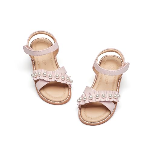 Image of Flaryzone Girls Sandals Open Toe Summer Flats Dress Sandals Shoes Toddler /Little Kid