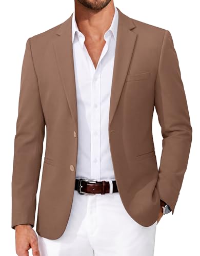 Veste de sport homme ajustée COOFANDY marron en maille souple taille M