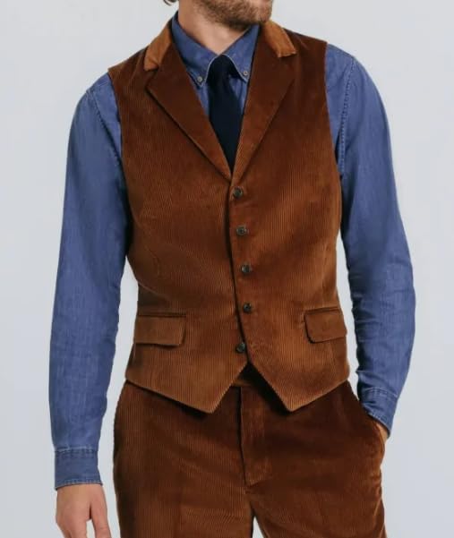 ORBITRAY Mens Corduroy Blazer Suit Jacket Slim Fit for Men Formal Blazer Wedding Groom Dinner Party OB0143