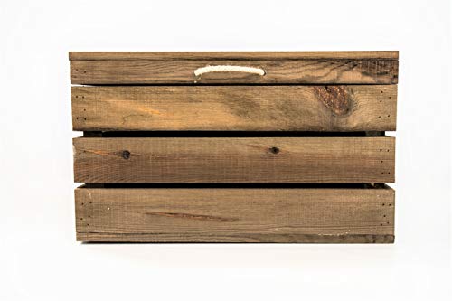 Baúl de almacenamiento de madera marrón SAM estilo vintage 3