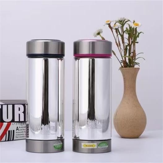 Miniatura 4 de Botella de vidrio aislada al vacío de 16.9oz16.2 fl oz, taza para beber, termo forrado de vidrio, cuerpo de vidrio de borosilicato, forro de vidrio