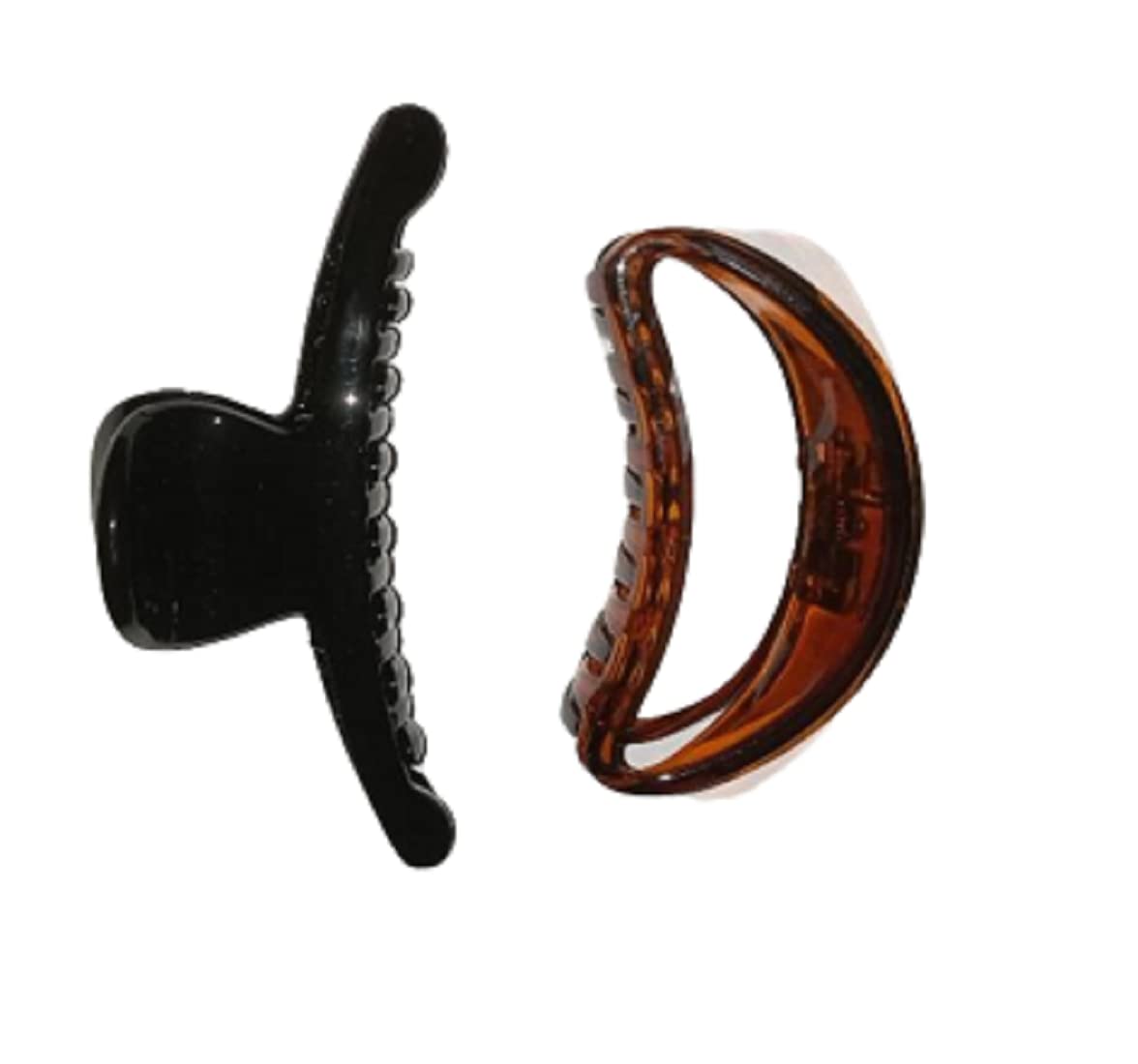 Forever Online Shopping Hair Clutcher Clips (Pack of 2) Brown Black