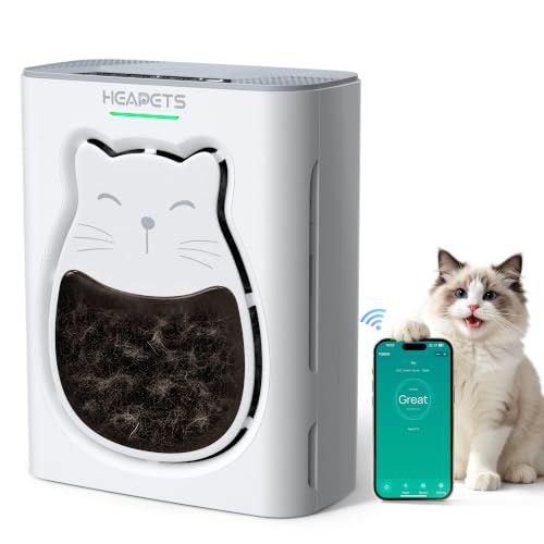 Image of Pet Air Purifier for Home, H13 HEPA Washable Filter,Air Cleaner with APP&Air Quality Monitor for Pet Hair Dander Odor Allergies Pollutant Smoke Dust for Large Rooms 2200 Ft, Auto Mode,P365 White