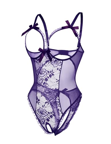 Image of Avidlove Women One Piece Lingerie Sexy Lace Babydoll Mini Bodysuit