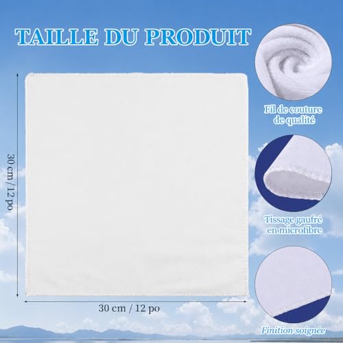 Serviettes blanches 30x30 cm pour customisation de cuisine et DIY - 3