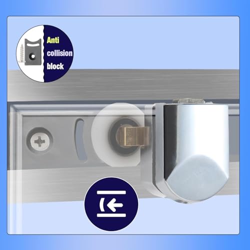 BBjinronjy Shower Door Rollers (23 mm, Pack of 4) - Universal Fit, Double Wheels, Durable Material, Chrome Finish, Adjustable Wheels - Image 4