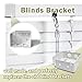 2pcs Mini Blind Brackets, Metal Window Blind Brackets, White Window Blinds Headrail Holder Bracket for Low Profile Blinds