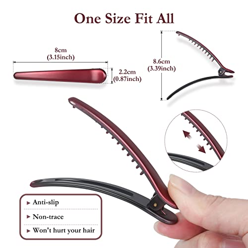 Hair Clips For Styling, Sublaga 12 Pcs Non-Slip Colorful Plastic Duckbill Alligator Hair Barrettes Pins For Women, Baby Kids And Girls, 3.5" (12Pcs Frosted Color) #TOP2