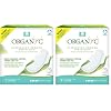 Organyc New and Improved 100% Certified Organic Cotton Inside and Out Overnight Feminine Pads, Heaviest Flow, Super Absorbency 2.0, Overnight 7 Count Pack of 2