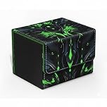 Premium PU Leather Deck Box for MTG & TCG – Holds 120+ Sleeved Cards or 80 Double-Sleeved, Magnetic Closure, Compact Trading Card Storage Case, Protective Card Holder for Commander Decks (Green)