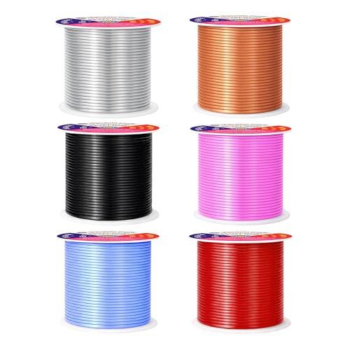 Image of Mandala Crafts 16 GA Red Copper Black Assorted Anodized Aluminum Craft Wire | 390 FT, Colored, Flexible, Bendable for Bonsai Armature Sculpting Wire Wrapping Jewelry Making, Weather & Tarnish Resistant