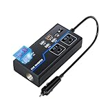 eppfun 200W カーインバーター コンバーター DC12VをAC110Vに交換カーインバーター 修正正弦波 車載専用 (USB 給電4口 + Type-C 給電1口+ AC 2口 コンセント電源) 車内充電器 シガーソケット コンセント変換