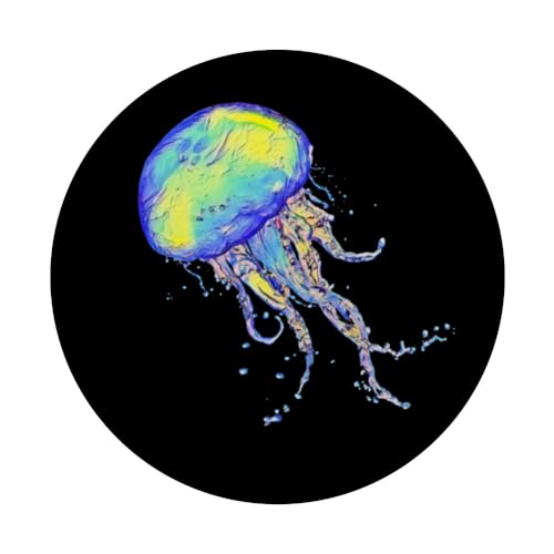 Jellyfish poisonous Jellyfish PopSockets Swappable PopGrip, Black - Image 3