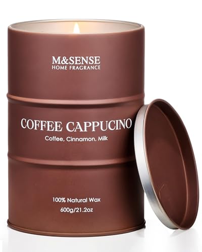 M&SENSE アロマキャンドル 人気 大型 600g 130時間 コーヒー＆カプチーナの香り 長時間 大容量 おしゃれ ソイキャンドル 癒しグッズ ホワイトデー バレンタイン 母の日 ギフト 女性向け プレゼントの商品画像（Amazon）