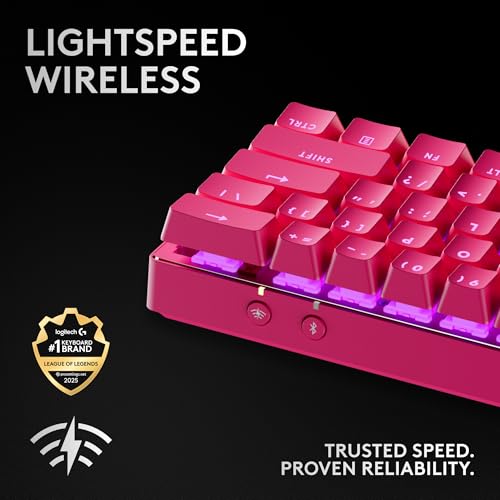 Image of Logitech G PRO X 60% Wireless Gaming Keyboard (Linear Optical) - Magenta