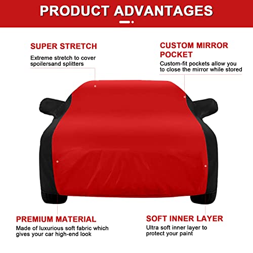 Image of Indoor Car Cover Replacement for 2007-2024 Subaru Impreza WRX Sti, Luxurious Stretch Satin Custom-fit Indoor Car Cover for Dust-Proof, Underground Garage, Car Show