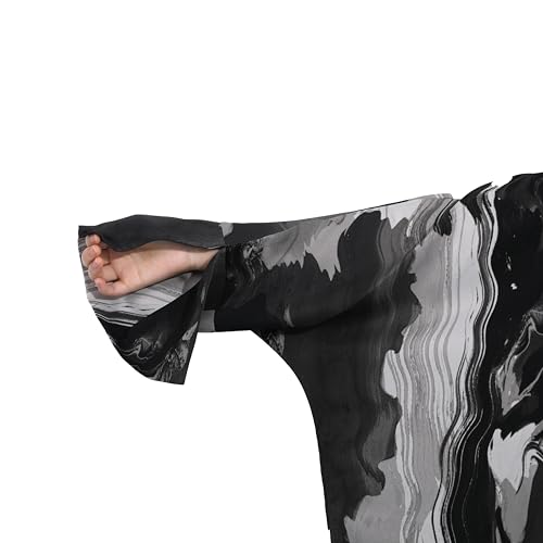 Image of Muslim Prayer Cardigan Tie-dye Printed Abaya Maxi Robe for Women | Tie-dye, Open front, Satin Fabric