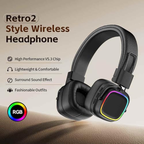 Image of Drumstone (𝐒𝐩𝐞𝐜𝐢𝐚𝐥 𝟏𝟓 𝐘𝐞𝐚𝐫𝐬 𝐖𝐚𝐫𝐫𝐚𝐧𝐭𝐲 Wireless Over-Ear Gaming Headphones with Mic, Bluetooth & Wired 3.5mm | 80+ Hrs Playtime, Noise Isolation, Stereo Sound, Comfortable Ear