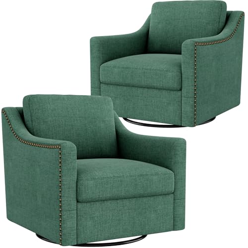 Sillón giratorio verde con estructura metálica miniatura 1